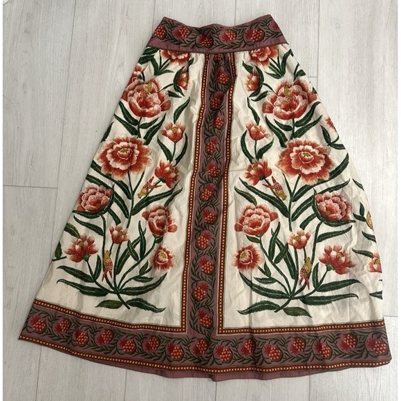 NWT Farm Rio Ainika Floral Delicate Midi Skirt Sz XS - Picture 4 of 13